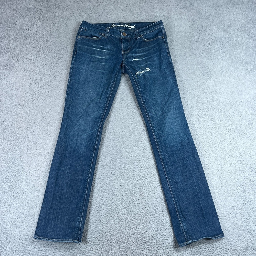 American Eagle Outfitters Jeans Womens Straight 77 Denim Size 6 Reg Distressed